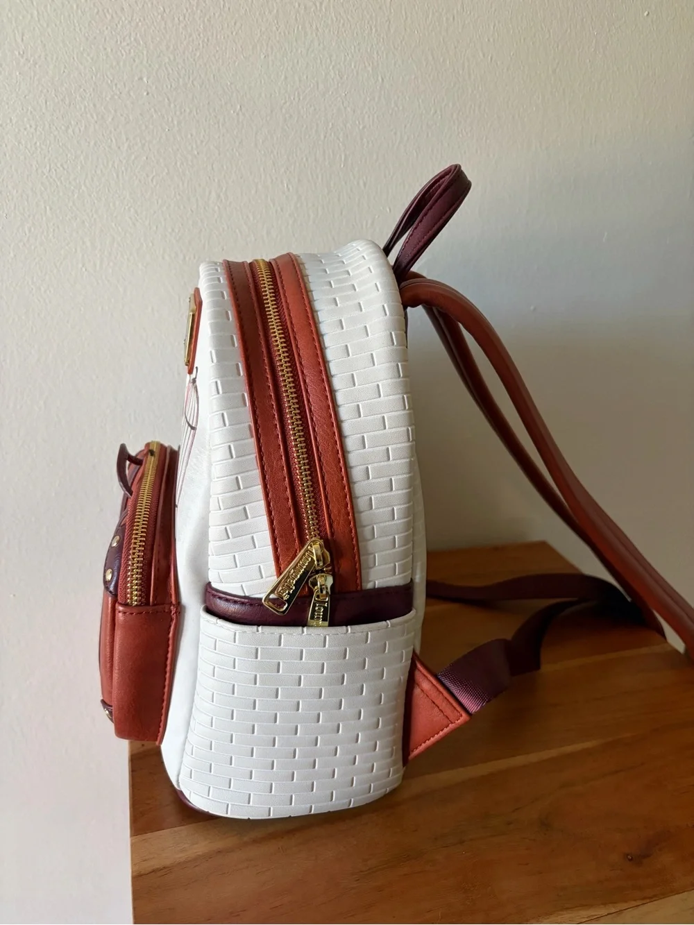 Loungefly White and Brown Harry Potter Owl Mini Backpack